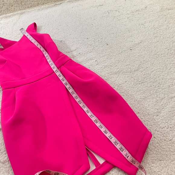 Asos hot pink asymmetrical sleeveless mini dress - Picture 3 of 5